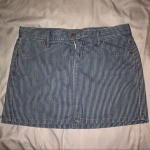 Blue and white stripped jean skirt!